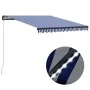 Manual retractable awning with blue and white LED 350x250 cm by , Awnings - Ref: Foro24-3055224, Price: 434,79 €, Discount: %