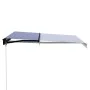 Manual retractable awning with blue and white LED 350x250 cm by , Awnings - Ref: Foro24-3055224, Price: 434,79 €, Discount: %