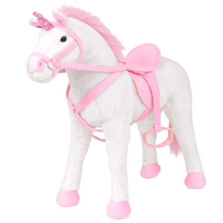 Stehendes XXL-Plüsch-Einhorn in Weiß und Rosa von vidaXL, Stofftiere - Ref: Foro24-91328, Preis: 96,36 €, Rabatt: %