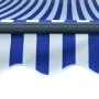 Manual retractable awning with blue and white LED 350x250 cm by , Awnings - Ref: Foro24-3055224, Price: 434,79 €, Discount: %