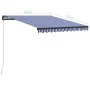 Manual retractable awning with blue and white LED 350x250 cm by , Awnings - Ref: Foro24-3055224, Price: 434,79 €, Discount: %