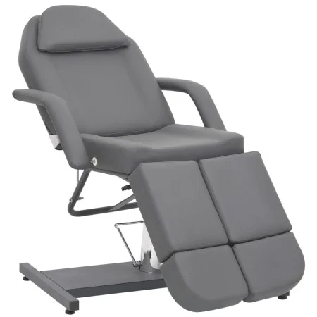 Sillón de salón de belleza cuero sintético gris 180x62x78 cm de , Sillones de masaje - Ref: Foro24-110269, Precio: 518,78 €, ...