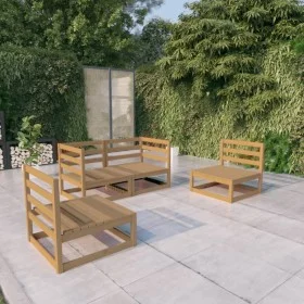 Muebles de jardín 4 piezas marrón miel madera maciza de pino de , Conjuntos de jardín - Ref: Foro24-3075382, Precio: 247,20 €...