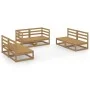 Muebles de jardín 6 piezas marrón miel madera maciza de pino de , Conjuntos de jardín - Ref: Foro24-3075412, Precio: 387,71 €...