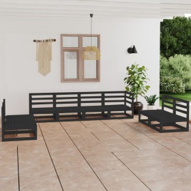 Gartenmöbel-Set 8-teilig aus schwarzem massivem Kiefernholz von , Gartensets - Ref: Foro24-3075433, Preis: 557,73 €, Rabatt: %