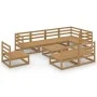 Muebles de jardín 9 piezas marrón miel madera maciza de pino de , Conjuntos de jardín - Ref: Foro24-3075632, Precio: 580,85 €...