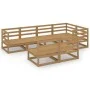 Muebles de jardín 7 piezas marrón miel madera maciza de pino de , Conjuntos de jardín - Ref: Foro24-3075607, Precio: 440,27 €...