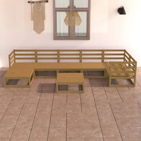 Muebles de jardín 8 piezas marrón miel madera maciza de pino de , Conjuntos de jardín - Ref: Foro24-3075702, Precio: 532,99 €...