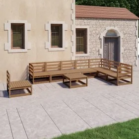 Gartenmöbel 9 Stück honigbraunes massives Kiefernholz von , Gartensets - Ref: Foro24-3075782, Preis: 580,87 €, Rabatt: %