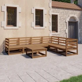 Gartenmöbel 7-teilig honigbraunes massives Kiefernholz von , Gartensets - Ref: Foro24-3075742, Preis: 438,82 €, Rabatt: %