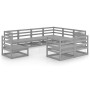 Gartenmöbel 9 Stück graues massives Kiefernholz von , Gartensets - Ref: Foro24-3075806, Preis: 586,63 €, Rabatt: %