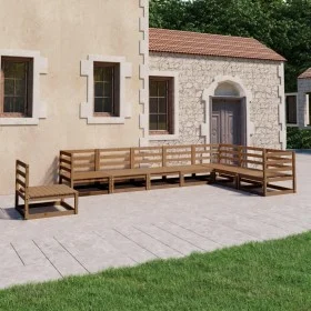 Muebles de jardín 8 piezas marrón miel madera maciza de pino de , Conjuntos de jardín - Ref: Foro24-3075777, Precio: 531,29 €...