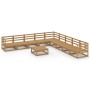Gartenmöbel 10 Stück und Kissen aus honigbraunem Kiefernholz von , Gartensets - Ref: Foro24-3075852, Preis: 659,29 €, Rabatt: %