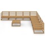 Gartenmöbel 10 Stück und Kissen aus honigbraunem Kiefernholz von , Gartensets - Ref: Foro24-3075852, Preis: 659,29 €, Rabatt: %
