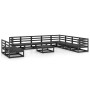 Gartenmöbel-Set 11-teilig, schwarzes massives Kiefernholz von , Gartensets - Ref: Foro24-3075873, Preis: 826,30 €, Rabatt: %