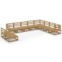 Muebles de jardín 10 pzas y cojines marrón miel madera pino de , Conjuntos de jardín - Ref: Foro24-3075867, Precio: 655,40 €,...