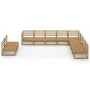 Muebles de jardín 10 pzas y cojines marrón miel madera pino de , Conjuntos de jardín - Ref: Foro24-3075867, Precio: 655,40 €,...