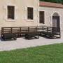 Gartenmöbel-Set 9-teilig und Kissen aus schwarzem Kiefernholz von , Gartensets - Ref: Foro24-3075723, Preis: 653,67 €, Rabatt: %