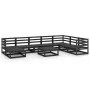 Juego de muebles de jardín 9 pzas y cojines negro madera pino de , Conjuntos de jardín - Ref: Foro24-3075723, Precio: 643,94 ...