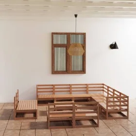 Garden furniture 12 pieces honey brown solid pine wood by , Garden sets - Ref: Foro24-3075892, Price: 826,79 €, Discount: %