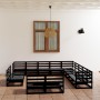 Juego de muebles de jardín 13 pzas madera maciza de pino negro de , Conjuntos de jardín - Ref: Foro24-3075908, Precio: 871,72 €