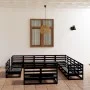 Juego de muebles de jardín 13 pzas madera maciza de pino negro de , Conjuntos de jardín - Ref: Foro24-3075908, Precio: 923,24...