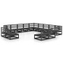 Juego de muebles de jardín 13 pzas madera maciza de pino negro de , Conjuntos de jardín - Ref: Foro24-3075908, Precio: 871,72 €
