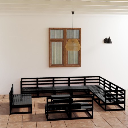 Gartenmöbel-Set 13-teilig und Kissen aus schwarzem Kiefernholz von , Gartensets - Ref: Foro24-3075903, Preis: 975,87 €, Rabat...