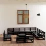 Juego de muebles de jardín 13 pzas y cojines negro madera pino de , Conjuntos de jardín - Ref: Foro24-3075903, Precio: 961,66...