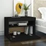 Bedside tables LED lights 2 pcs black plywood 60x35x40cm by , Nightstands - Ref: Foro24-3082777, Price: 70,26 €, Discount: %