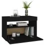 Bedside tables LED lights 2 pcs black plywood 60x35x40cm by , Nightstands - Ref: Foro24-3082777, Price: 70,26 €, Discount: %