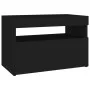 Bedside tables LED lights 2 pcs black plywood 60x35x40cm by , Nightstands - Ref: Foro24-3082777, Price: 70,26 €, Discount: %