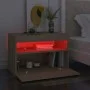 Nachttisch aus Sonoma-Sperrholz mit LED-Leuchten, 60 x 35 x 40 cm von , Nachttische - Ref: Foro24-3082780, Preis: 48,55 €, Ra...