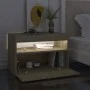 Nachttisch aus Sonoma-Sperrholz mit LED-Leuchten, 60 x 35 x 40 cm von , Nachttische - Ref: Foro24-3082780, Preis: 48,55 €, Ra...