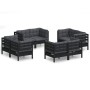 Gartenmöbel 8-teilig mit anthrazitfarbenen Kiefernholzkissen von , Gartensets - Ref: Foro24-3096062, Preis: 766,87 €, Rabatt: %