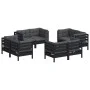 Gartenmöbel 8-teilig mit anthrazitfarbenen Kiefernholzkissen von , Gartensets - Ref: Foro24-3096062, Preis: 757,21 €, Rabatt: %