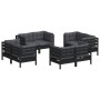 Gartenmöbel 8-teilig mit anthrazitfarbenen Kiefernholzkissen von , Gartensets - Ref: Foro24-3096062, Preis: 766,87 €, Rabatt: %