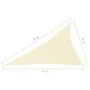 Triangular sail awning Oxford fabric cream color 3x4x5 m by , Umbrellas - Ref: Foro24-135228, Price: 31,07 €, Discount: %