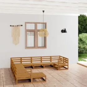 Gartenmöbel-Set 11-teilig aus massivem Kiefernholz von , Gartensets - Ref: Foro24-3076047, Preis: 760,68 €, Rabatt: %