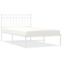 Bettgestell aus Metall mit weißem Kopfteil 100x200 cm von , Betten und Lattenroste - Ref: Foro24-373735, Preis: 65,62 €, Raba...