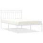 Estructura de cama de metal con cabecero blanco 100x200 cm de , Camas y somieres - Ref: Foro24-373735, Precio: 64,65 €, Descu...
