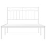 Bettgestell aus Metall mit weißem Kopfteil 100x200 cm von , Betten und Lattenroste - Ref: Foro24-373735, Preis: 65,62 €, Raba...