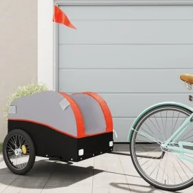 Black and orange iron bicycle trailer 45 kg by , Bicycle trailers - Ref: Foro24-94124, Price: 93,86 €, Discount: %