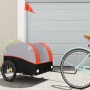 Schwarz-orangefarbener Fahrradanhänger aus Eisen, 45 kg von , Fahrradanhänger - Ref: Foro24-94124, Preis: 95,60 €, Rabatt: %