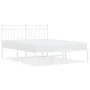 Metallbettgestell mit weißem Kopfteil 140x190 cm von , Betten und Lattenroste - Ref: Foro24-373740, Preis: 85,47 €, Rabatt: %