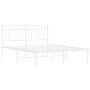 Metallbettgestell mit weißem Kopfteil 140x190 cm von , Betten und Lattenroste - Ref: Foro24-373740, Preis: 86,60 €, Rabatt: %