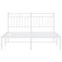 Metallbettgestell mit weißem Kopfteil 140x190 cm von , Betten und Lattenroste - Ref: Foro24-373740, Preis: 85,47 €, Rabatt: %