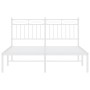 Metallbettgestell mit weißem Kopfteil 140x190 cm von , Betten und Lattenroste - Ref: Foro24-373740, Preis: 86,60 €, Rabatt: %