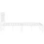 Metallbettgestell mit weißem Kopfteil 140x190 cm von , Betten und Lattenroste - Ref: Foro24-373740, Preis: 85,47 €, Rabatt: %