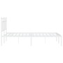 Metallbettgestell mit weißem Kopfteil 140x190 cm von , Betten und Lattenroste - Ref: Foro24-373740, Preis: 86,60 €, Rabatt: %
